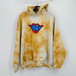 Obey Worldwide Sweatshirt Mens Large Yellow White Tie Dye Hoodie Streetwear Punk